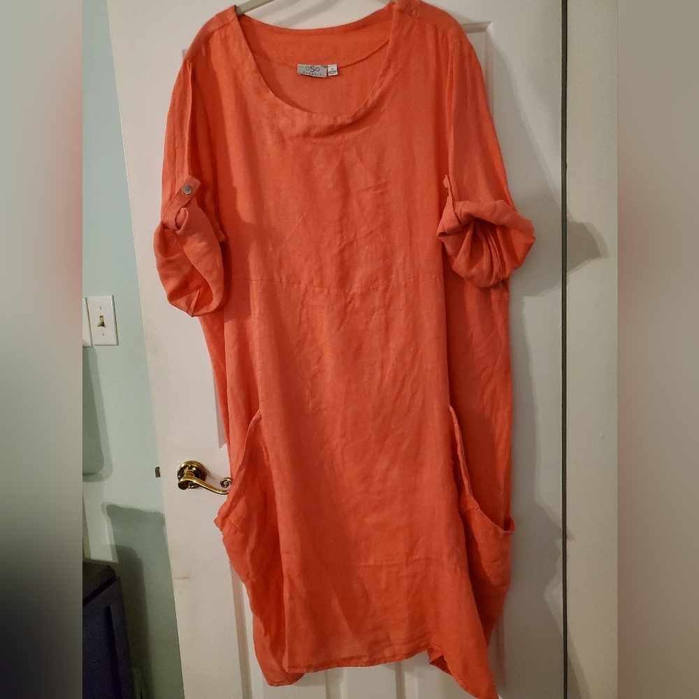 Women's Oso Casuals 3x linen shift dress